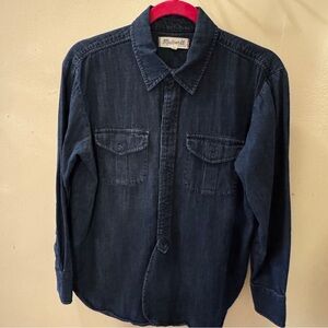 Madewell Dark Blue Denim Button Down Workshirt - Small
